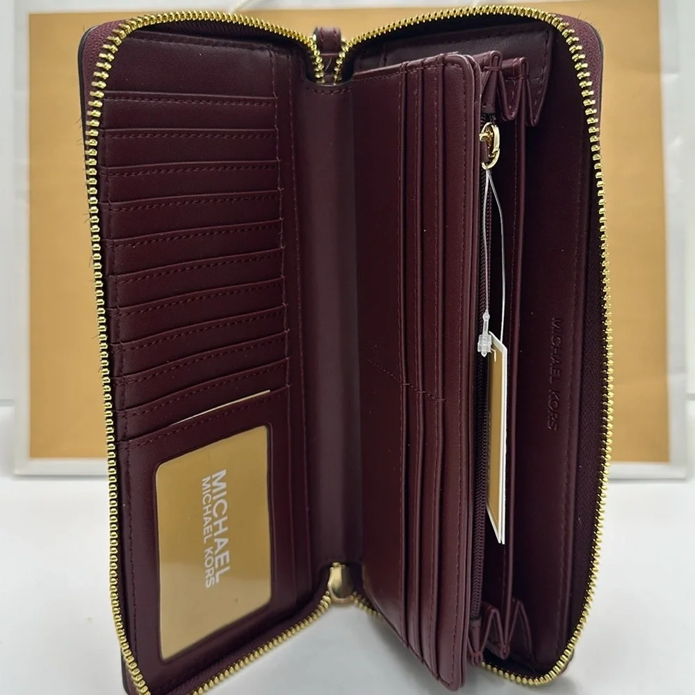 MICHAEL KORS Leather Large Continental Wristlet Phone Case Wallet Exotic Print